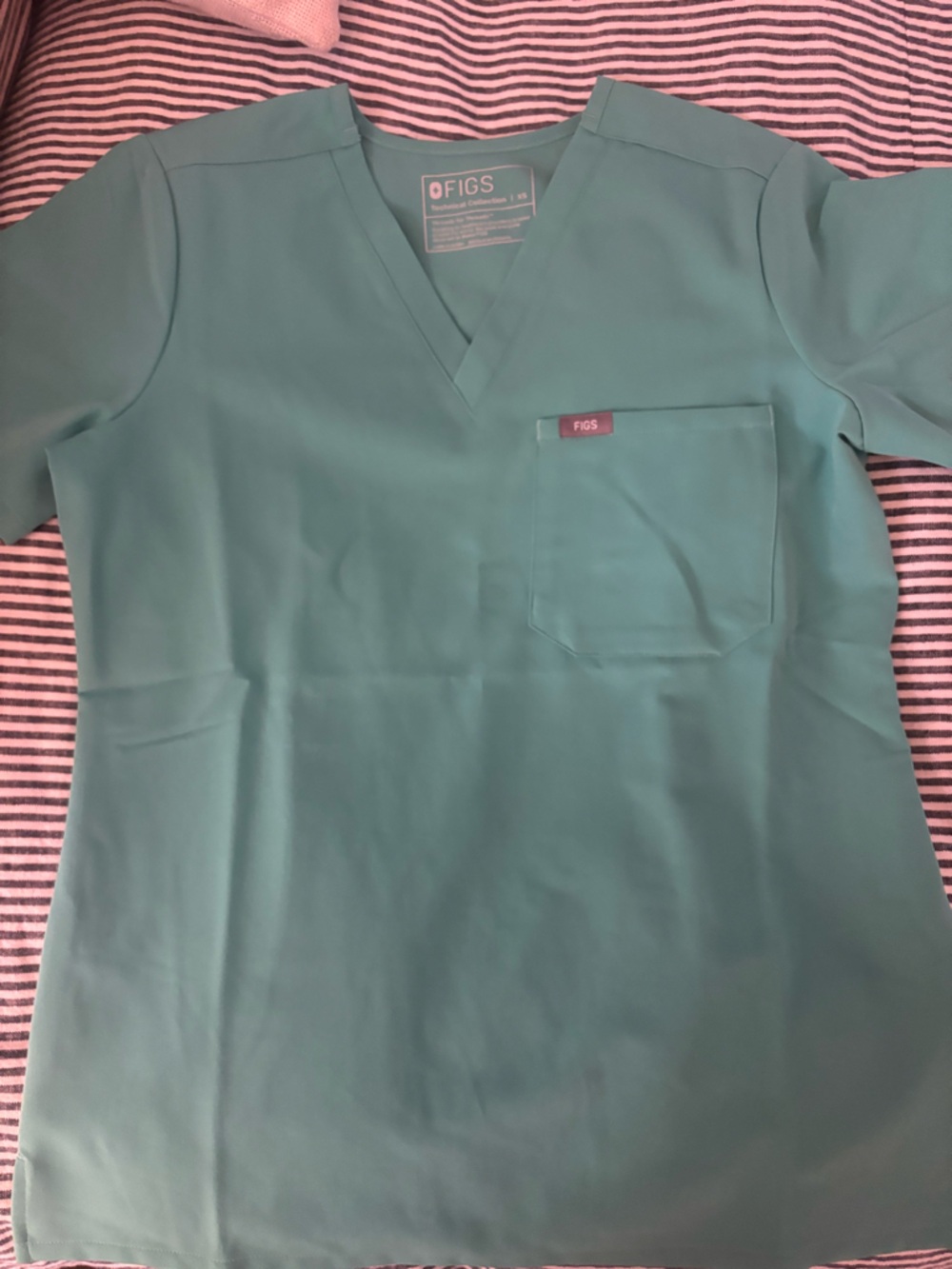 FIGS Teal Technical Collection V-Neck Scrub Top